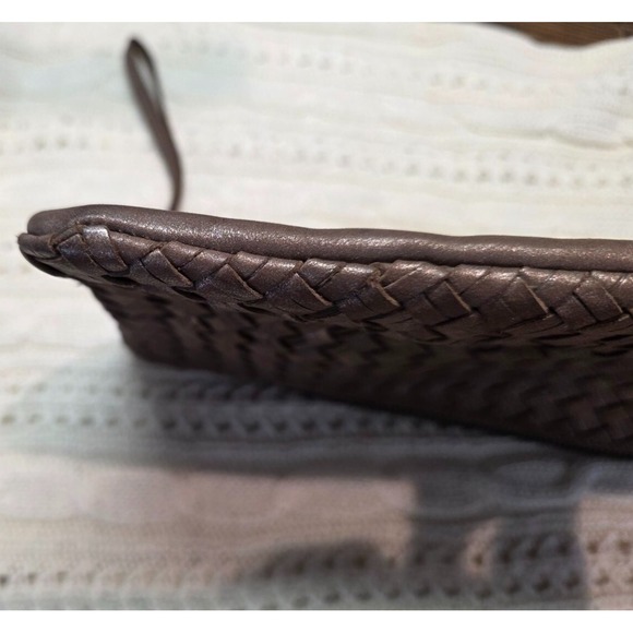 Naterra Women's Wristlet Clutch Lamb Leather Brown Bag Purse - Picture 7 of 16